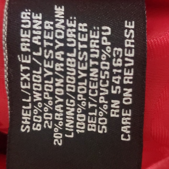 Preppy Retro Hipster Red Wool Small  Baddie Holiday Midi Pea Coat - Picture 8 of 11